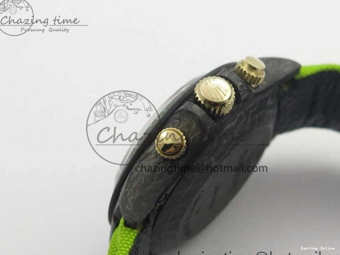 0507 Daytona DIW Carbon V2 WWF Best Edition Black Green Dial On Green Nylon Strap A UrbanChic 3110